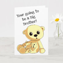 Big Brother Teddy Bear Personalised Greeting Card