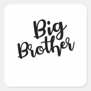 Big Brother text in Cursive Black style Square Sticker
