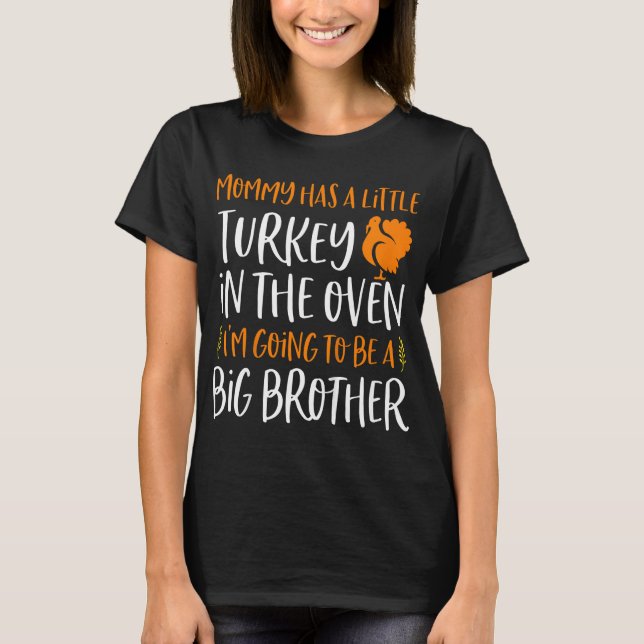 Big Brother Thanksgiving Pregnancy Announcement Fa T-Shirt (Front)