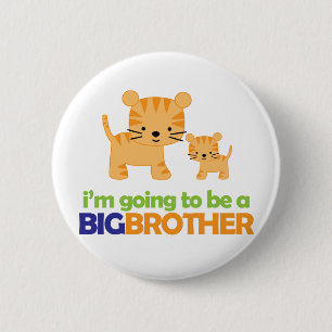 Big Brother Tiger T-shirt Pregnancy Announcement 6 Cm Round Badge