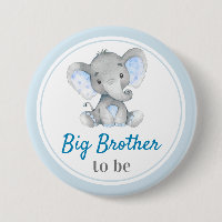 Big Brother to be Baby Boy Shower Elephant Blue