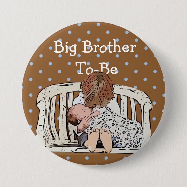 Big Brother to-be Baby Shower Button (Front)