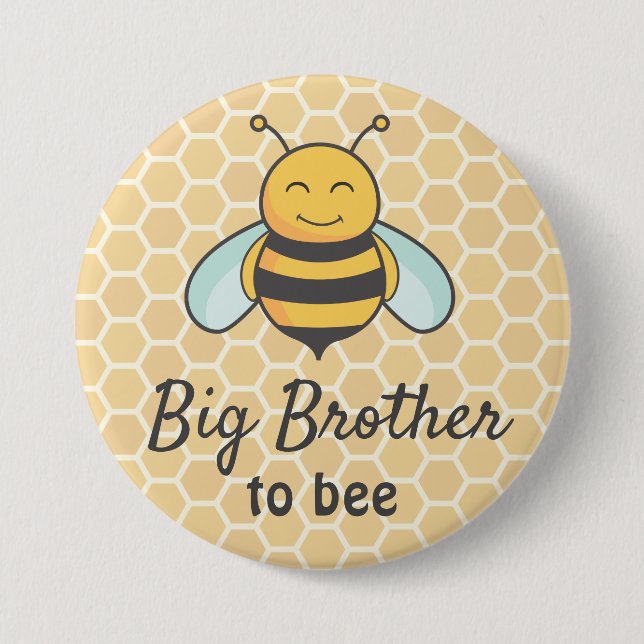 Big Brother to be Bro Bumblebee Bee Baby Shower 7.5 Cm Round Badge (Front)