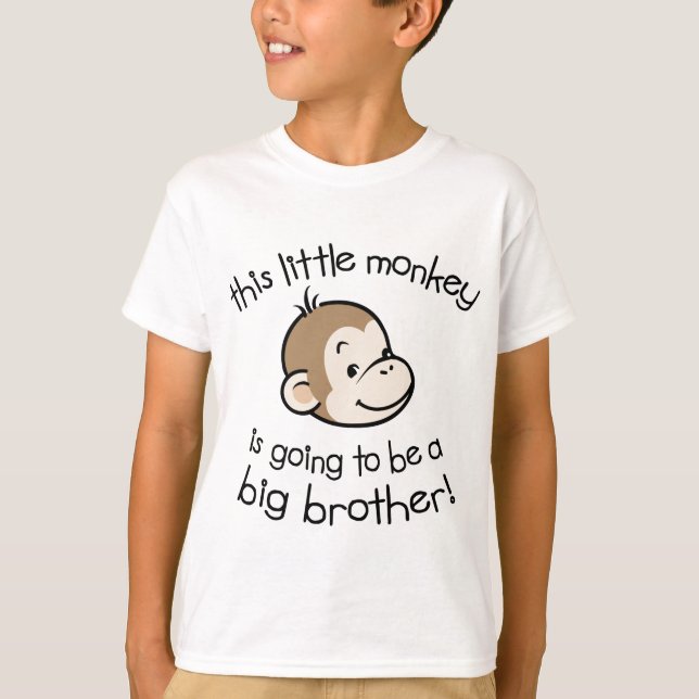 Big Brother to be - Monkey Face T-Shirt (Front)