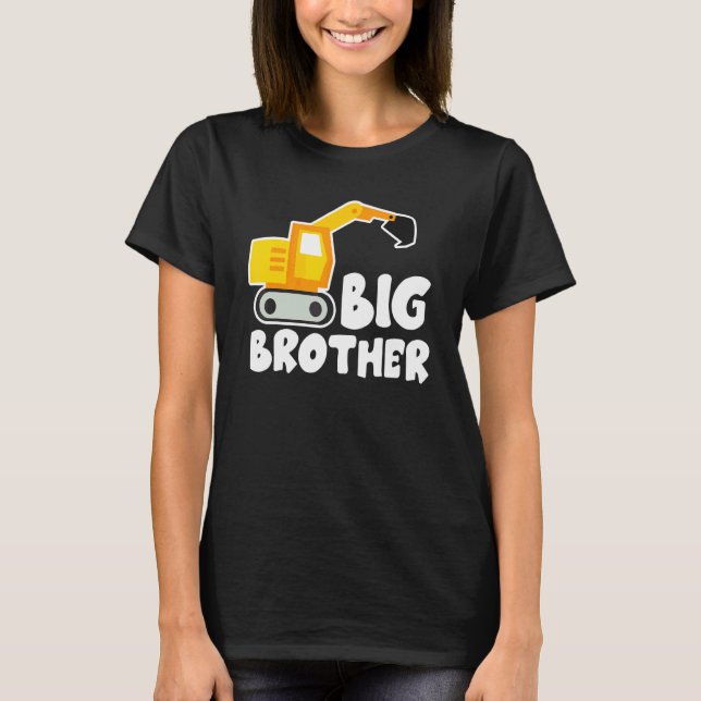 Big Brother Tractor Toddler Excavator Cute T-Shirt (Front)