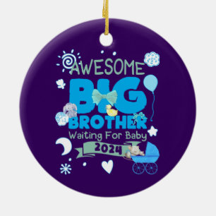 Big Brother Waiting for New Baby in 2023 Ceramic Tree Decoration