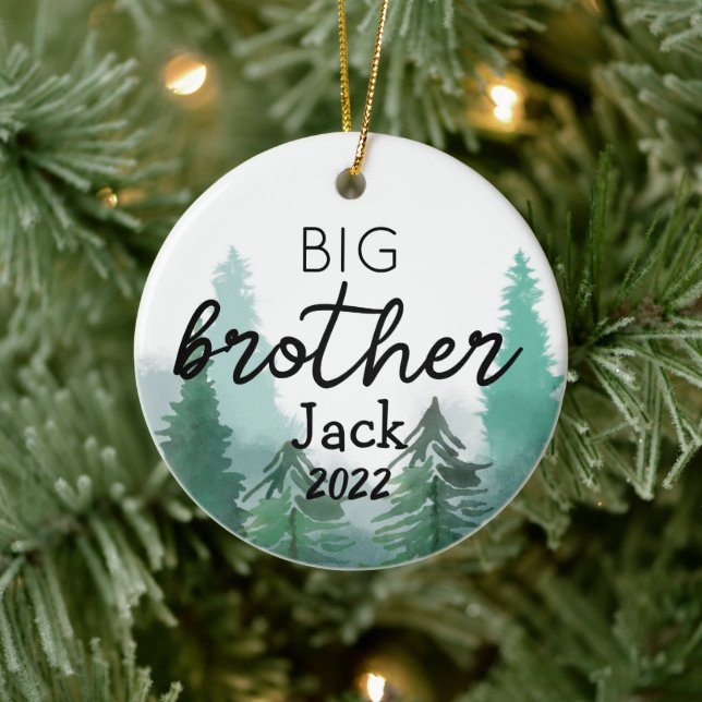 Big Brother Watercolor Trees Ceramic Ornament (Tree)