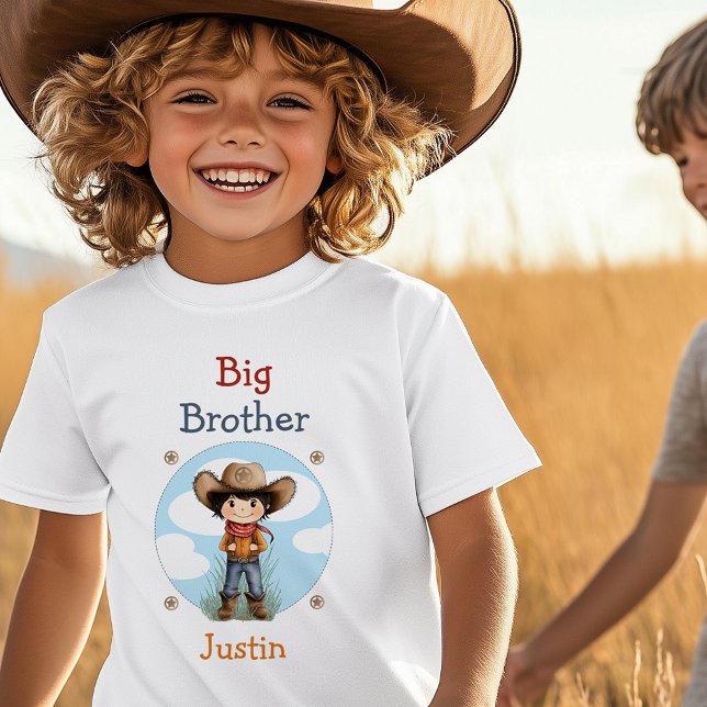 Big Brother Western Cowboy Personalised T-Shirt (Big Brother Western Cowboy Personalized T-Shirt)
