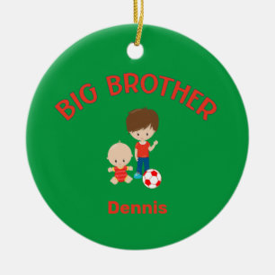 Big Brother with Baby Brother Big Bro Name Year Ceramic Tree Decoration