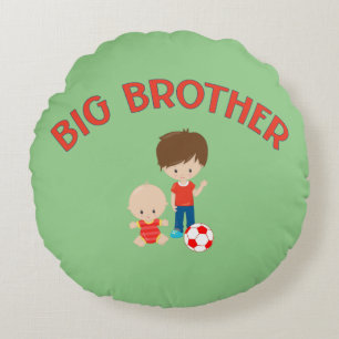Big Brother with Baby Brother Round Pillow
