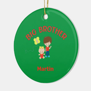 Big Brother with Baby Sister Big Brother Name Year Ceramic Tree Decoration