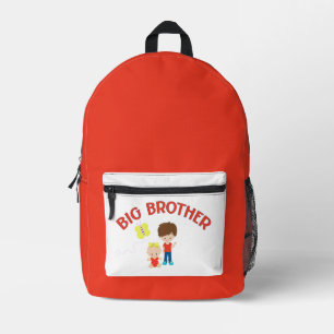 Big Brother with Baby Sister Personalised Name Printed Backpack
