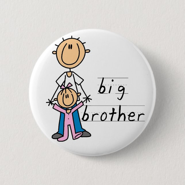 Big Brother with Baby Sister Tshirts and Gifts 6 Cm Round Badge (Front)