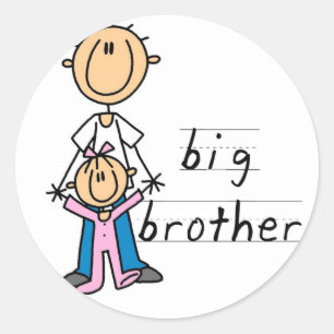 Big Brother with Baby Sister Tshirts and Gifts Classic Round Sticker