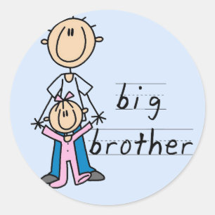 Big Brother with Baby Sister Tshirts and Gifts Classic Round Sticker