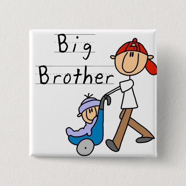 Big Brother With Little Brother 15 Cm Square Badge (Front)