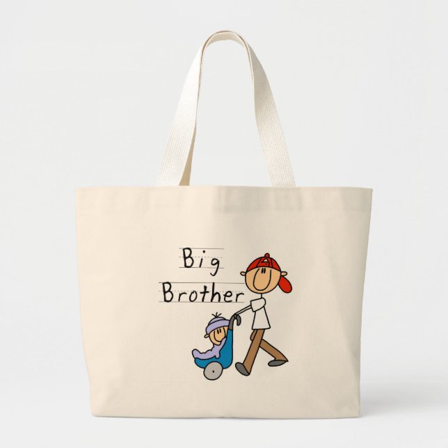 Big Brother with Little Brother Tshirts and Gifts Large Tote Bag (Front)