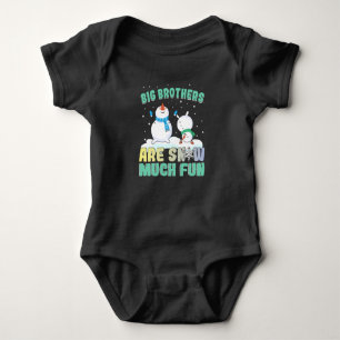 Big Brothers are Snow Much Fun - Holiday Snowman Baby Bodysuit