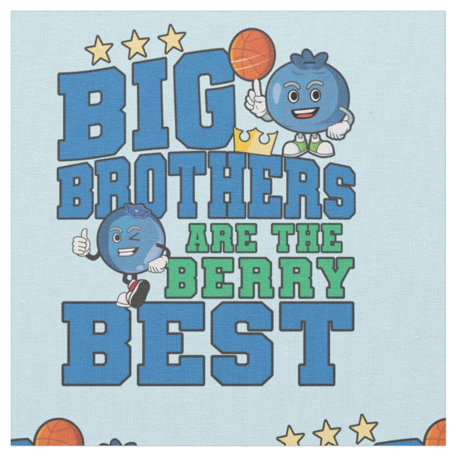 Big Brothers are the Berry Best - Blueberry Pun Fabric (Close Up)