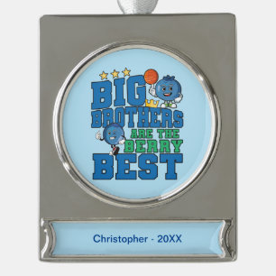 Big Brothers are the Berry Best - Blueberry Pun Silver Plated Banner Ornament