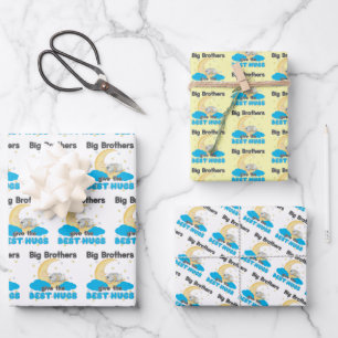 Big Brothers Give the Best Hugs - Bunny Moon Wrapping Paper Sheet