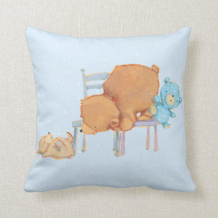Big Brown Bear, Calico, & Floppy Share Two Chairs Cushion