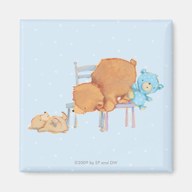 Big Brown Bear, Calico, & Floppy Share Two Chairs Magnet (Front)