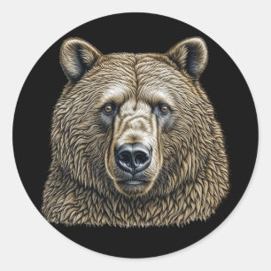 Big Brown Bear  Classic Round Sticker