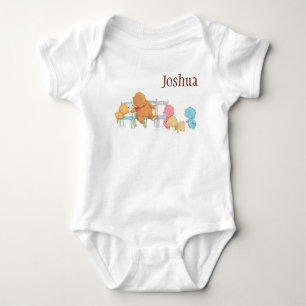 Big Brown Bear & Friends Share Four Chairs Baby Bodysuit