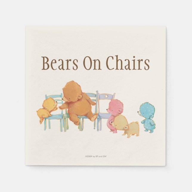 Big Brown Bear & Friends Share Four Chairs Napkin (Front)