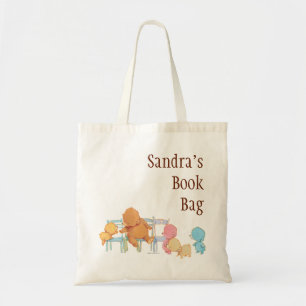 Big Brown Bear & Friends Share Four Chairs Tote Bag