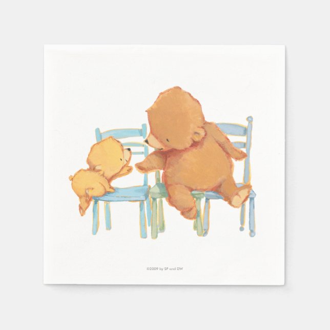 Big Brown Bear Helps Little Yellow Bear Napkin (Front)