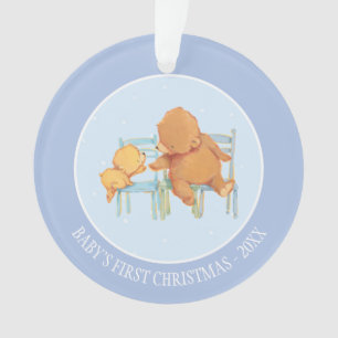 Big Brown Bear Helps Little Yellow Bear Ornament