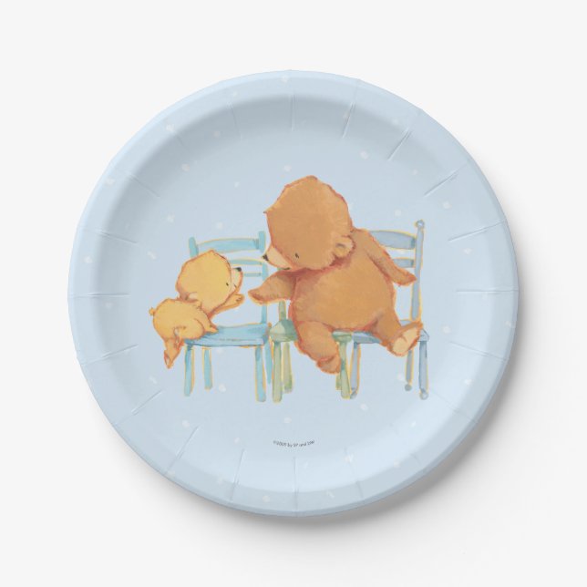 Big Brown Bear Helps Little Yellow Bear Paper Plate (Front)