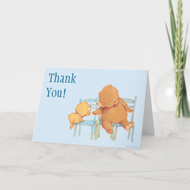 Big Brown Bear Helps Little Yellow Bear Thank You Card (Front)