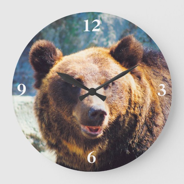 Big Brown Bear Large Clock (Front)
