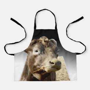Big Brown Cow Face, Kids Full Print Apron