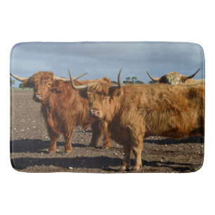 Big Brown Highland Cow, Memory Foam Bathmat