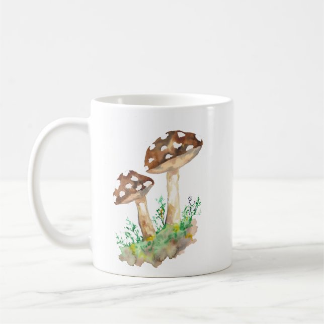 Big Brown Mushrooms Coffee Mug (Left)
