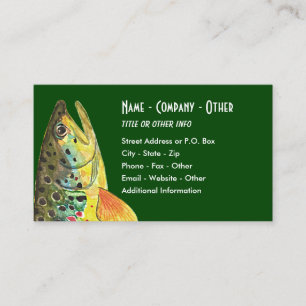 Big Brown Trout Fly Fisherman's Business Card