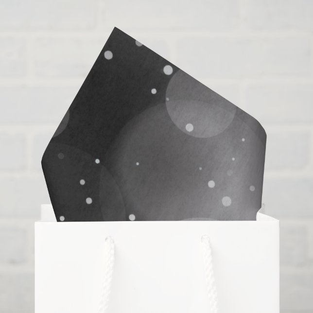 Big Bubbles Bokeh Black Tissue Paper (Gift Bag)