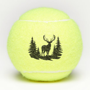 Big Buck Among Pine Tree Vector Tennis Balls