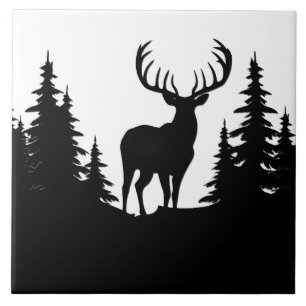 Big Buck Among Pine Tree Vector Tile