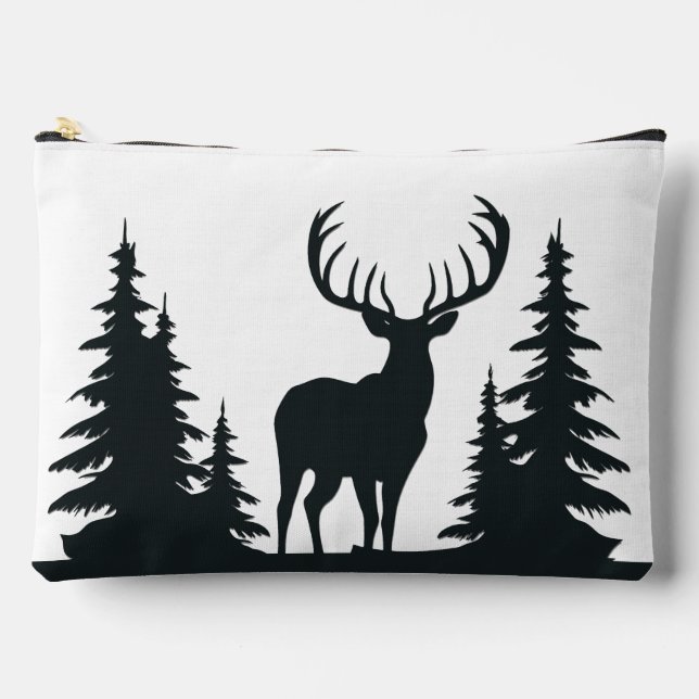 Big Buck Among Pine Trees Accessory Pouch (Front)