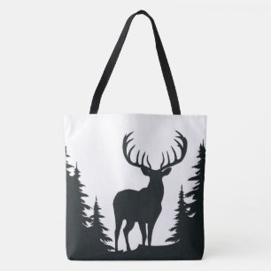 Big Buck Among Pine Trees Tote Bag