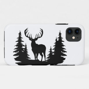 Big Buck Among Pine Trees Vector  iPhone 11 Case