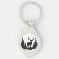 Big Buck Among Pine Trees Vector