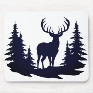 Big Buck Among Pine Trees Vector Mouse Mat