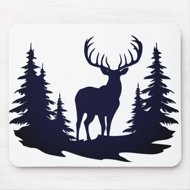 Big Buck Among Pine Trees Vector  Mouse Mat (Front)