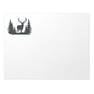 Big Buck Among Pine Trees Vector Notepad